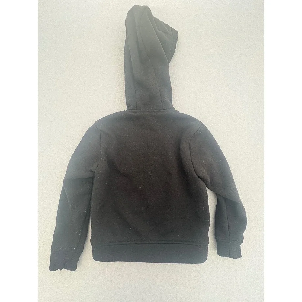 Dip Kids Black Hybrid Quilted Puffer Zip Up Hoodie Fleece Lined Jacket Size‎ 10